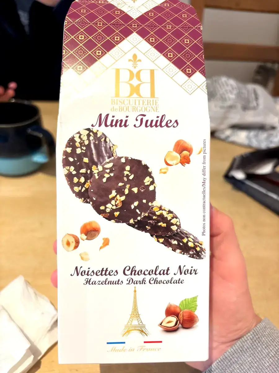 Mini Tuiles Noisettes Chocolat Noir