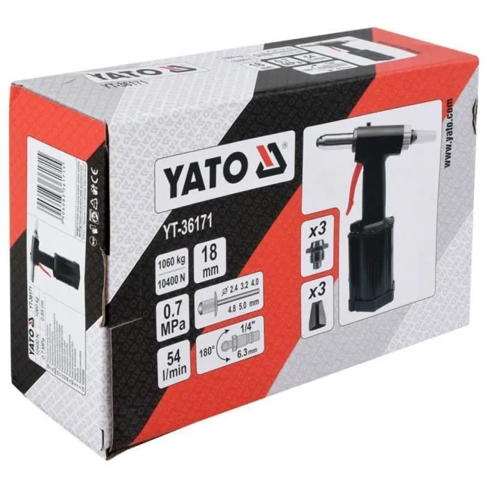 Yato - Riveteuse Pneumatique 2,4-5,00 Mm Yt-36171