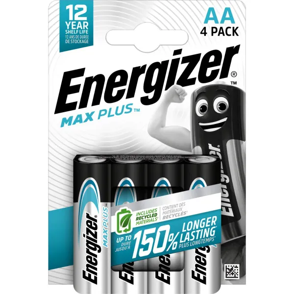 Energizer piles AA alcalines Max Plus - Lot de 4