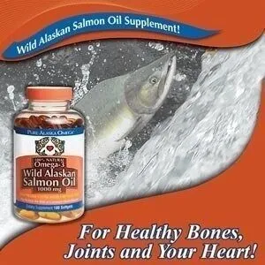 Pure Alaska Omega-3 Wild Alaskan Salmon Oil 1000mg Softgels