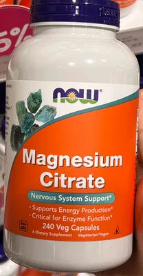 Citrate de magnési 240 cap Sans saveur Now Foods Pack Nutrition Sportive