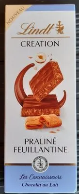 LINDT Chocolat au lait praliné feuillantine 110g