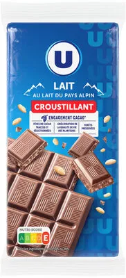 Chocolat au lait croustillant 2 Tablettes de 100g