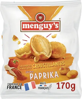 Cacahuètes enrobées d'un biscuit au maïs saveur paprika