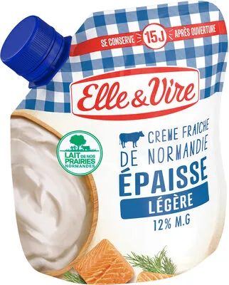 Elle & vire creme fraiche epaisse legere 12%mg poche 328g