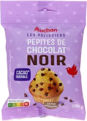 Pépites de chocolat noir, sachet refermable 100g