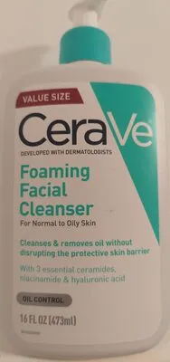 CeraVe Foaming Facial Cleanser 473ml Daily Face Normal to Oily Skin Washing