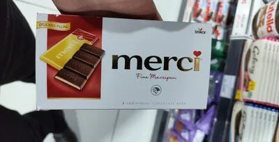 Chocolats au massepain MERCI - Chocolat noir délicat fourré