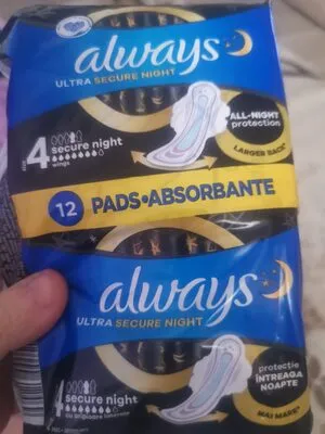 Always Ultra Secure Night Duo Pack (12 pads)