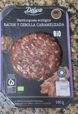 Hamburguesa ecològica bacon y cebolla caramelizada