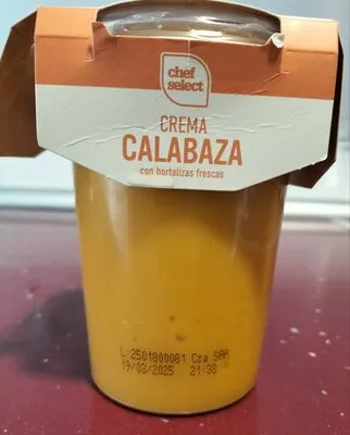 Crema de calabaza con hortalizas frescas