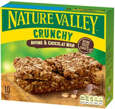 Crunchy Avoine & Chocolat Noir x 5 x 2 barres de 21 g