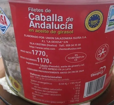 Filetes de caballa en aceite de girasol