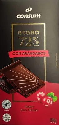 Negro 72% cacao con arándanos