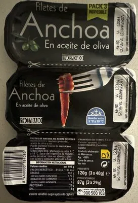 Filetes de anchoa en aceite de oliva Hacendado