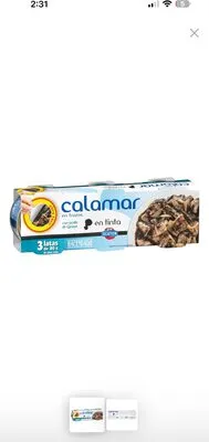 Calamar en trozos en tinta