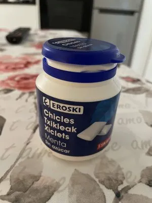 Eroski Xiclets Menta S/Sucre 100g (Sugar-free Mint Chewing Gum)
